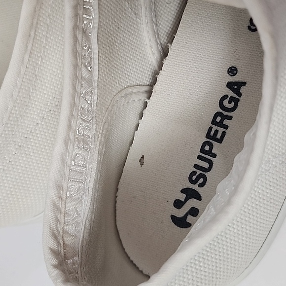 Superga Women's White Canvas Platform Sneakers, Size 4.5 - Picture 7 of 12